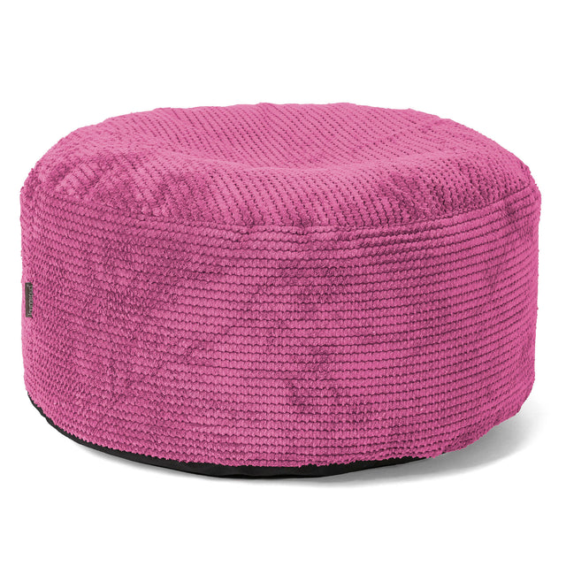 Grote Ronde Voetenbank - Pompom Roze 01