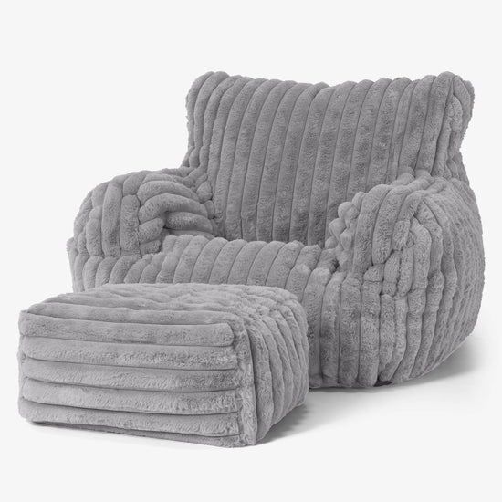 Josephine Zitzak Fauteuil - Ultra Pluche Corduroy Grijs 02