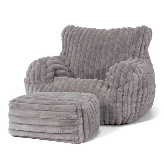 Josephine Zitzak Fauteuil - Ultra Pluche Corduroy Grijs 02