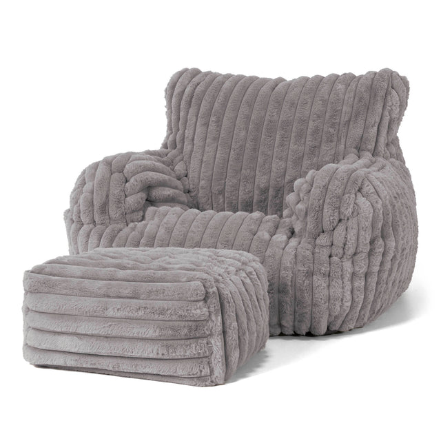 Josephine Zitzak Fauteuil - Ultra Pluche Corduroy Grijs 02