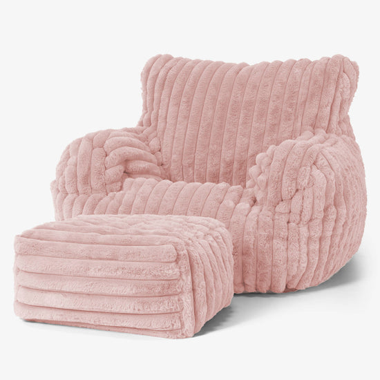 Josephine Zitzak Fauteuil - Ultra Pluche Corduroy Stoffig Roze 02