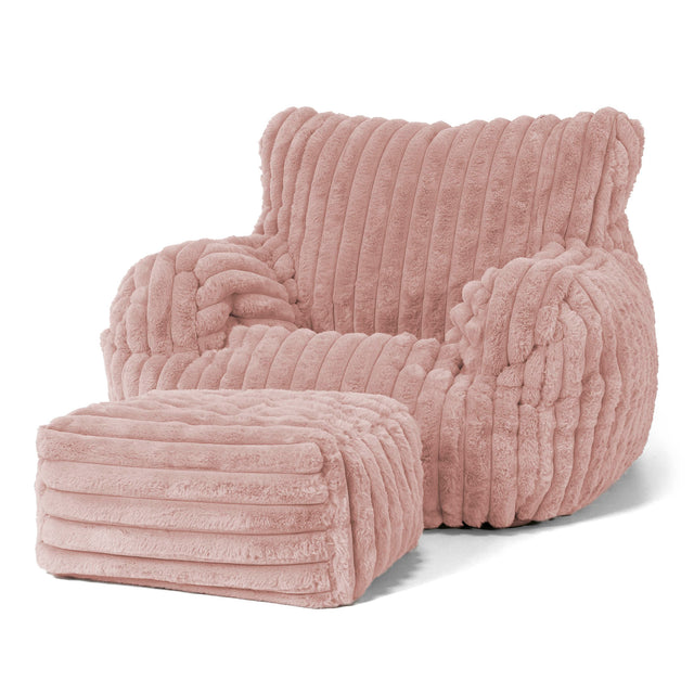 Josephine Zitzak Fauteuil - Ultra Pluche Corduroy Stoffig Roze 02
