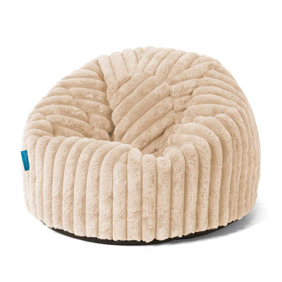 Kinder Klassieke Zitzak Stoel 1-5 jaar oud - Ultra Pluche Corduroy Crème 01