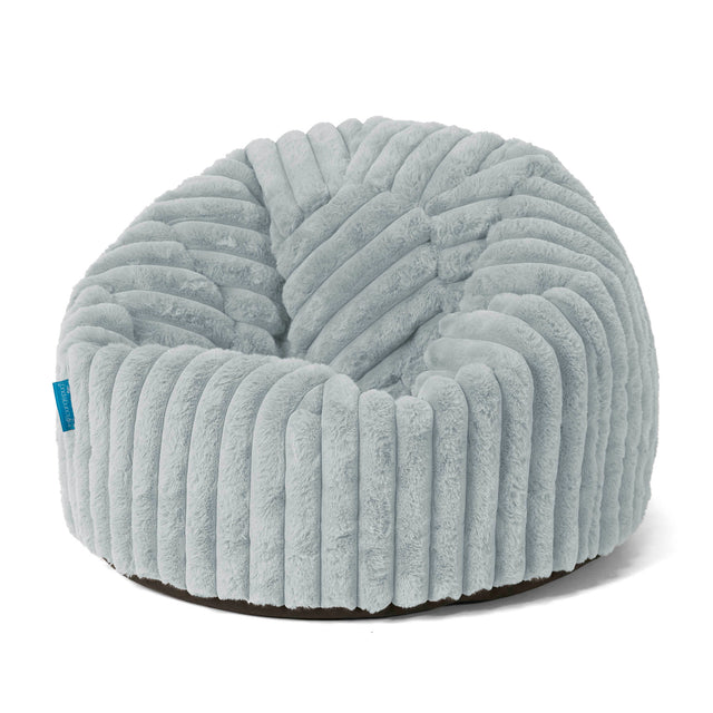 Kinder Klassieke Zitzak Stoel 1-5 jaar oud - Ultra Pluche Corduroy Eendenei Blauw 01