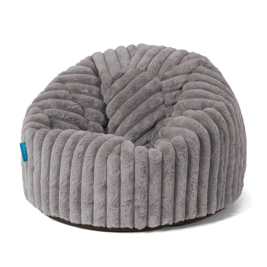 Kinder Klassieke Zitzak Stoel 1-5 jaar oud - Ultra Pluche Corduroy Grijs 01