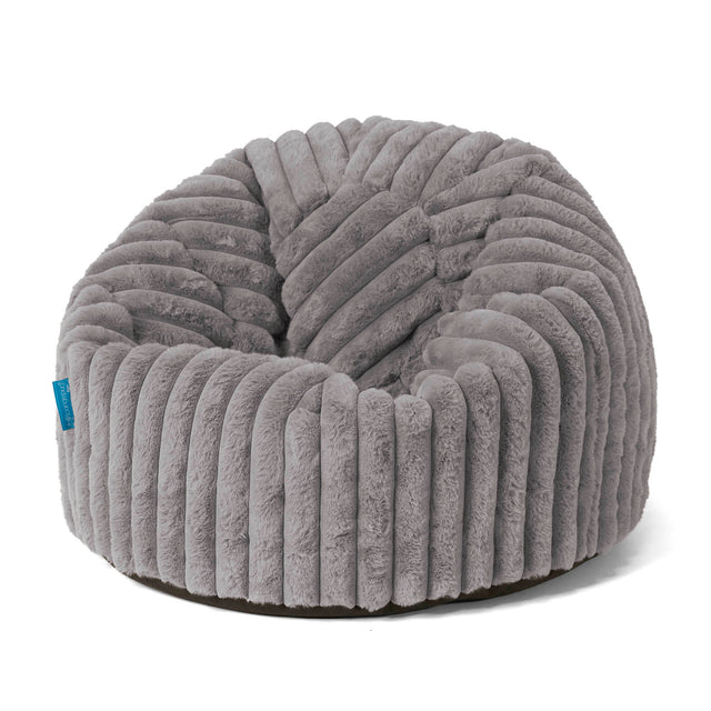 Kinder Klassieke Zitzak Stoel 1-5 jaar oud - Ultra Pluche Corduroy Grijs 01