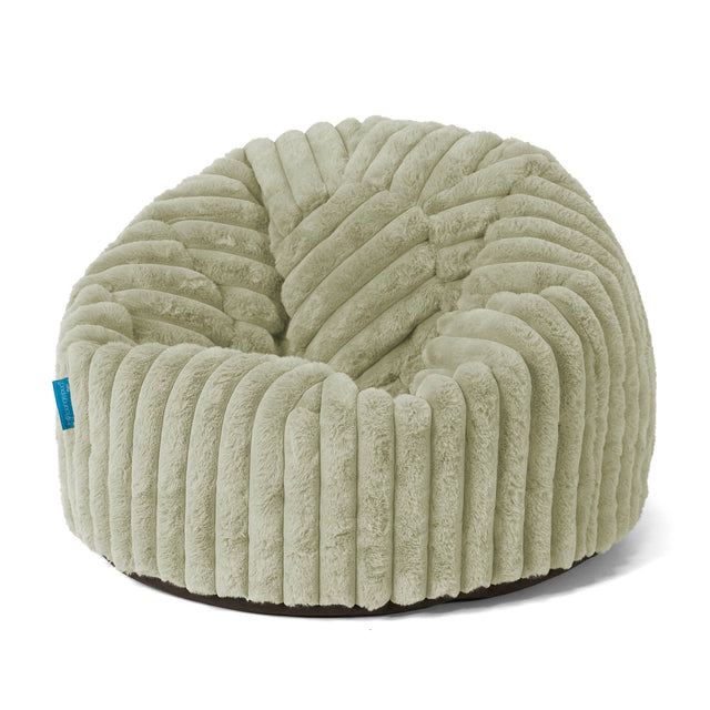 Kinder Klassieke Zitzak Stoel 1-5 jaar oud - Ultra Pluche Corduroy Saliegroen 01