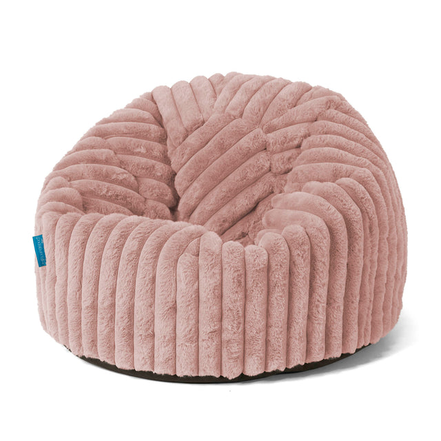 Kinder Klassieke Zitzak Stoel 1-5 jaar oud - Ultra Pluche Corduroy Stoffig Roze 01