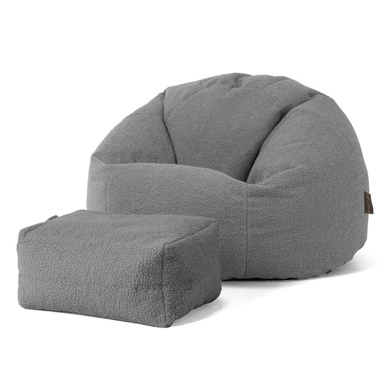 Klassieke Zitzak Stoel - Boucle Grijs 02