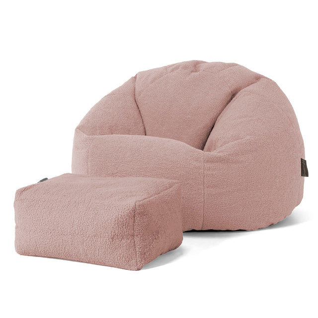 Klassieke Zitzak Stoel - Boucle Roze 02