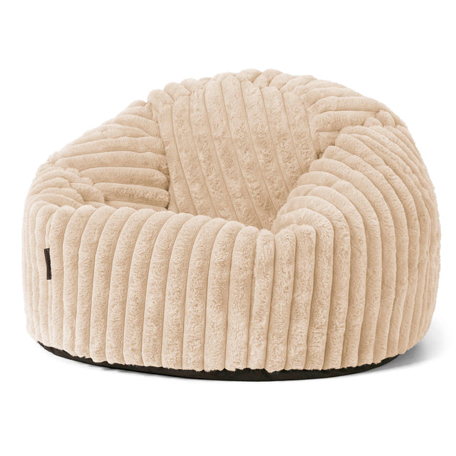 Klassieke Zitzak Stoel - Ultra Pluche Corduroy Crème 01