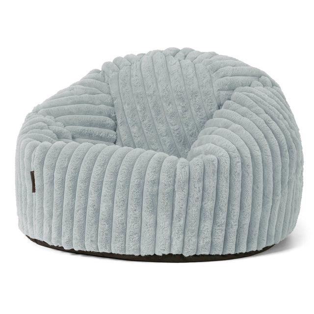 Klassieke Zitzak Stoel - Ultra Pluche Corduroy Eendenei Blauw 01