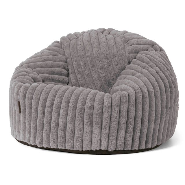 Klassieke Zitzak Stoel - Ultra Pluche Corduroy Grijs 01