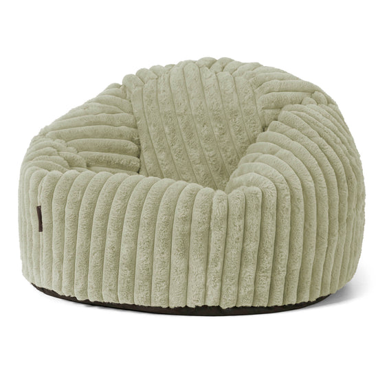 Klassieke Zitzak Stoel - Ultra Pluche Corduroy Saliegroen 01