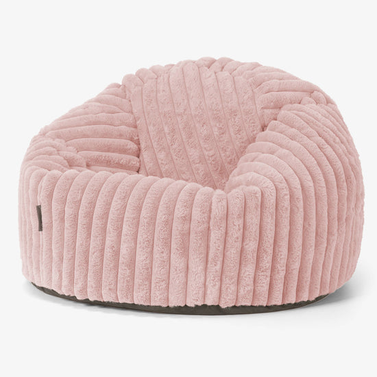 Klassieke Zitzak Stoel - Ultra Pluche Corduroy Stoffig Roze 01