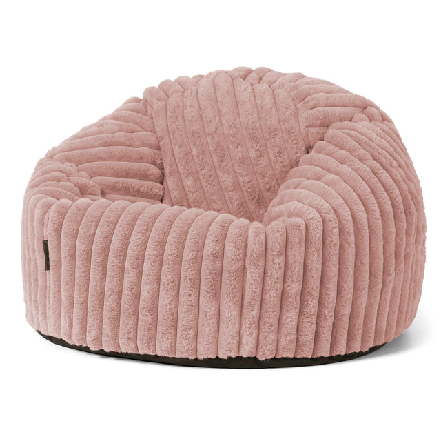 Klassieke Zitzak Stoel - Ultra Pluche Corduroy Stoffig Roze 01