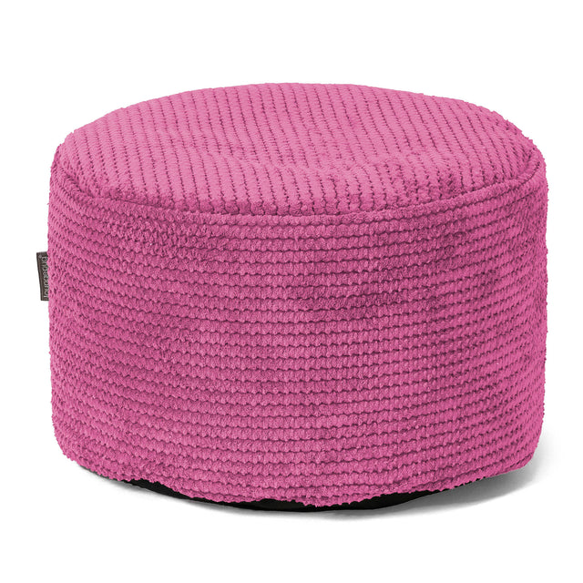 Kleine Ronde Voetenbank - Pompom Roze 01