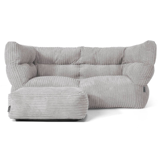 Louis 2-zitsbank Zitzak - Corduroy Zilvergrijs 02