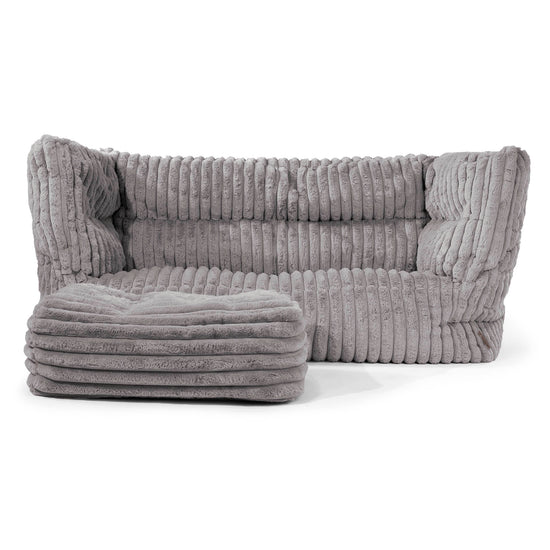 Louis 2-zitsbank Zitzak - Ultra Pluche Corduroy Grijs 02