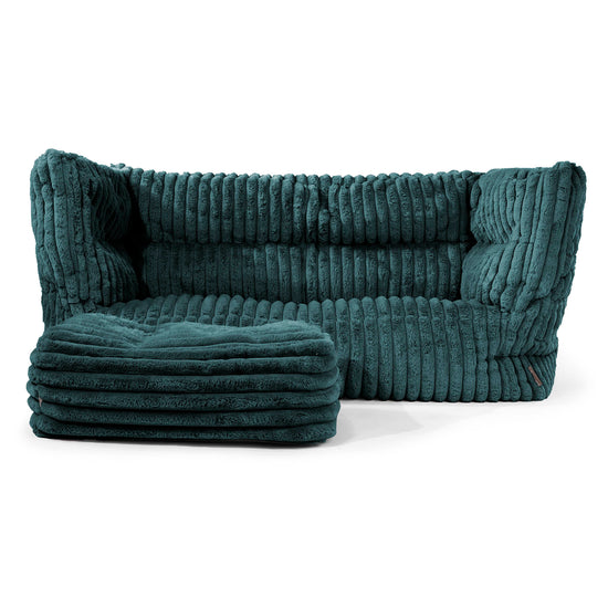 Louis 2-zitsbank Zitzak - Ultra Pluche Corduroy Teal 02