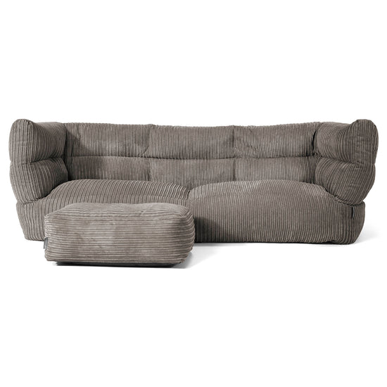 Louis 3-zitsbank Zitzak - Corduroy Graphite Grijs 02