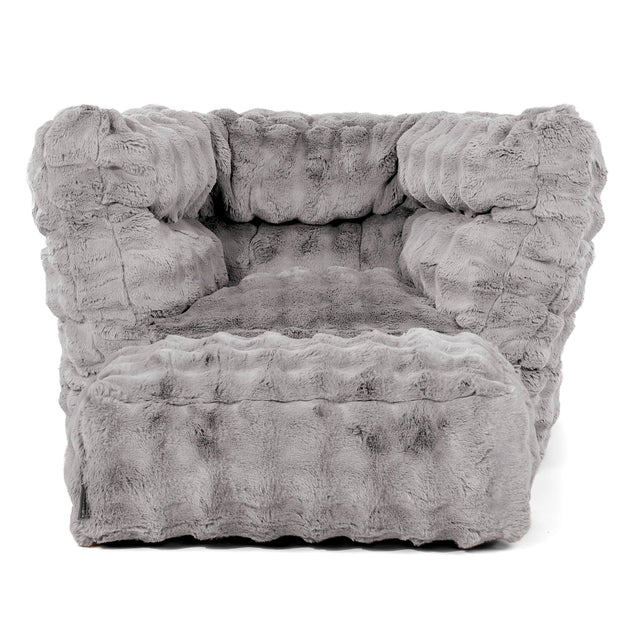 Louis Zitzak Fauteuil - Namaakbont Bubble Grijs 02