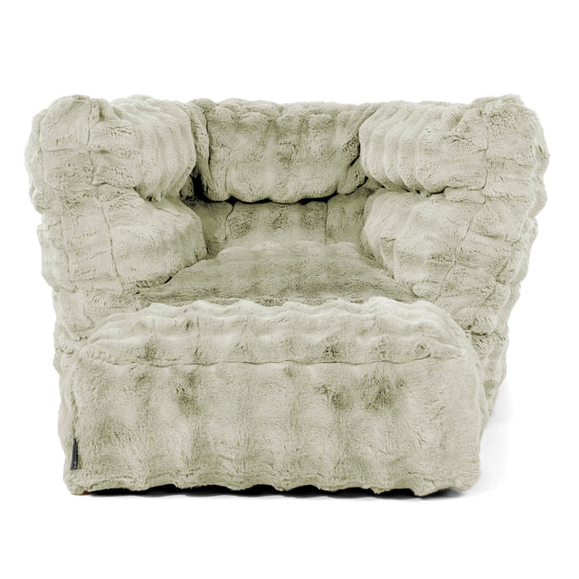 Louis Zitzak Fauteuil - Namaakbont Bubble Saliegroen 02