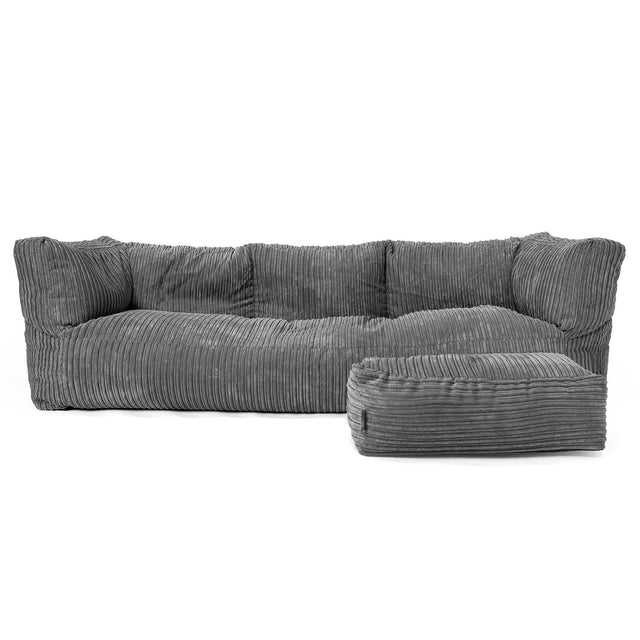 Albert 3-zitsbank Zitzak - Corduroy Leisteengrijs 02