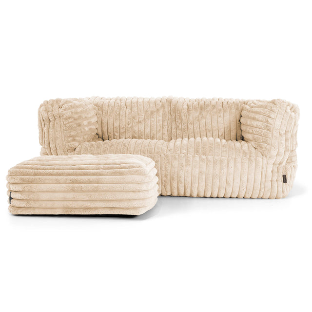 Albert 2-zitsbank Zitzak - Ultra Pluche Corduroy Crème 02
