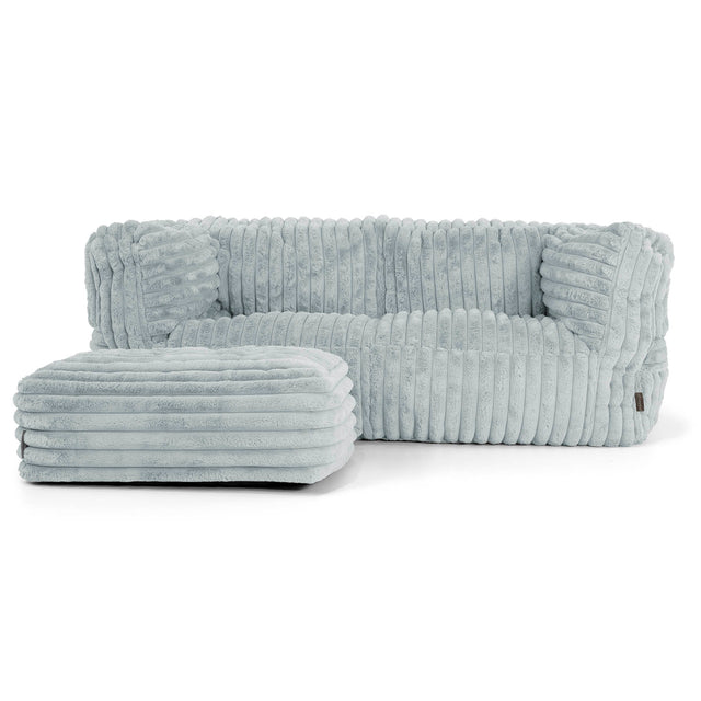 Albert 2-zitsbank Zitzak - Ultra Pluche Corduroy Eendenei Blauw 02