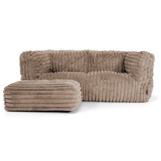 Albert 2-zitsbank Zitzak - Ultra Pluche Corduroy Mink 02