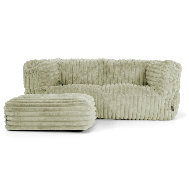 Albert 2-zitsbank Zitzak - Ultra Pluche Corduroy Saliegroen 02