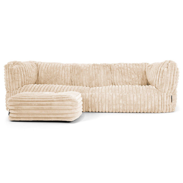 Albert 3-zitsbank Zitzak - Ultra Pluche Corduroy Crème 02