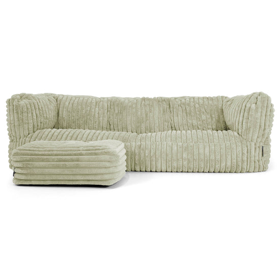 Albert 3-zitsbank Zitzak - Ultra Pluche Corduroy Saliegroen 02