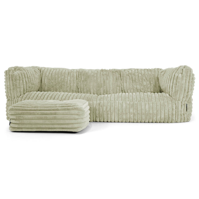 Albert 3-zitsbank Zitzak - Ultra Pluche Corduroy Saliegroen 02