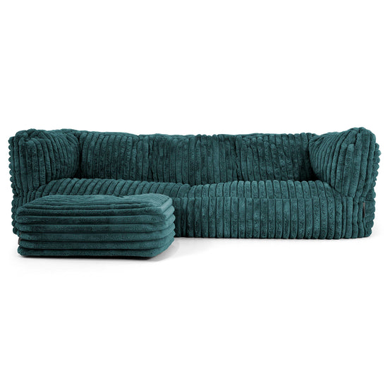 Albert 3-zitsbank Zitzak - Ultra Pluche Corduroy Teal 02