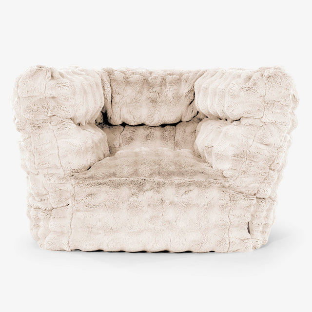 Albert Zitzak Fauteuil 2.0 - Namaakbont Bubble Crème 01