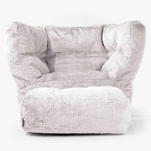 Albert Zitzak Fauteuil 2.0 - Nepkonijnenbont Lichtgrijs 02