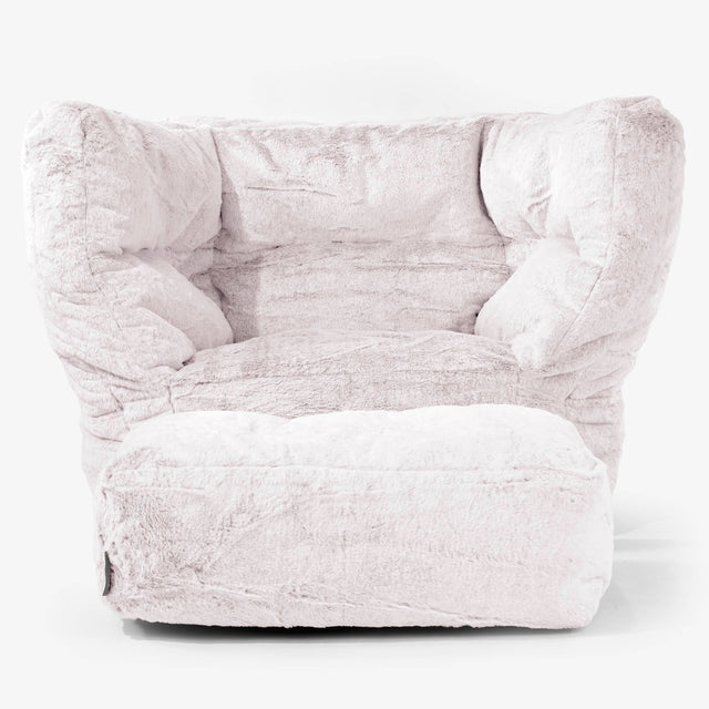 Albert Zitzak Fauteuil 2.0 - Nepkonijnenbont Stoffig Roze 02