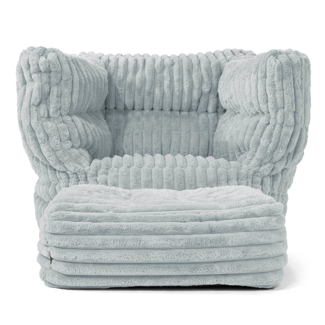 Louis Zitzak Fauteuil - Ultra Pluche Corduroy Eendenei Blauw