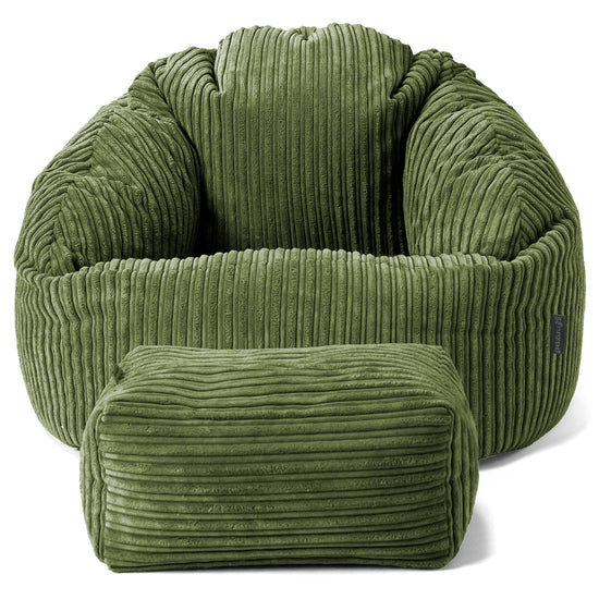 Zitzakstoel Bubble - Corduroy Bosgroen 02