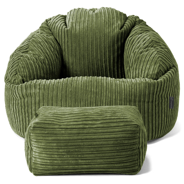Zitzakstoel Bubble - Corduroy Bosgroen 02