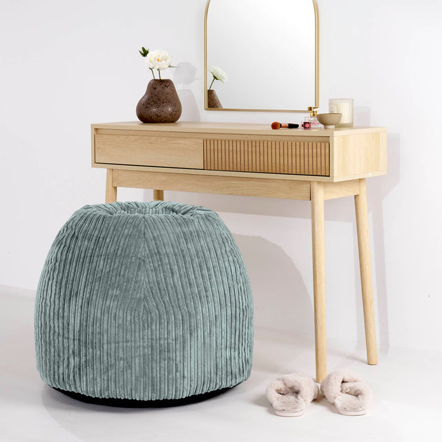 Kaptafel Poef Stoel - Corduroy Mintgroen 02