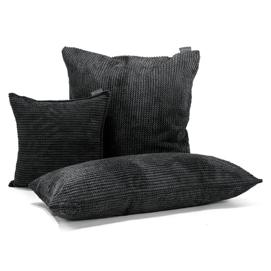Extra Grote Kussenhoes 70 x 70cm - Pompom Zwart 04
