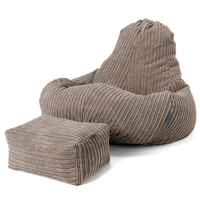 Gamezitzakstoel Ultra Lux - Corduroy Beigegrijs 02