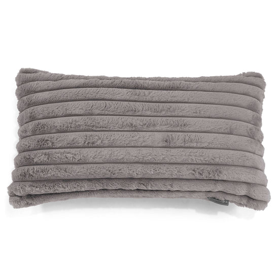Gigantische Langwerpige Kussenhoes 40 x 70cm - Ultra Pluche Corduroy Grijs 01