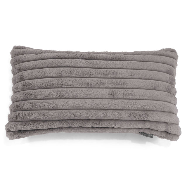 Gigantische Langwerpige Kussenhoes 40 x 70cm - Ultra Pluche Corduroy Grijs 01