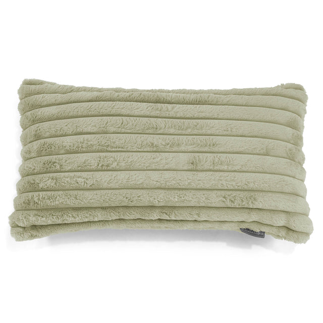 Gigantische Langwerpige Kussenhoes 40 x 70cm - Ultra Pluche Corduroy Saliegroen 01
