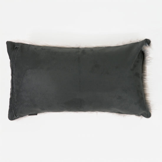 Gigantische Langwerpige Kussenhoes 40 x 70cm - Mongoolse Imitatiebont Grijs 02