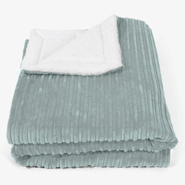 Groot Sherpa-sprei / Deken 140 x 200cm - Corduroy Mintgroen 01